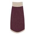 Public Pups Classic Knitted Dog Sweater in Maroon and Taupe - flat lay back view