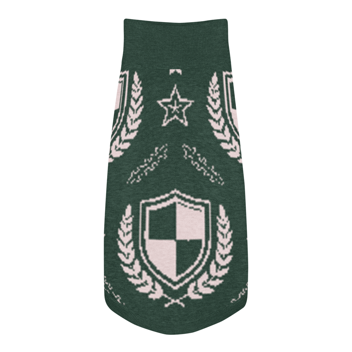 Public Pups Preppy Dog Sweater — Hunter Green Crest