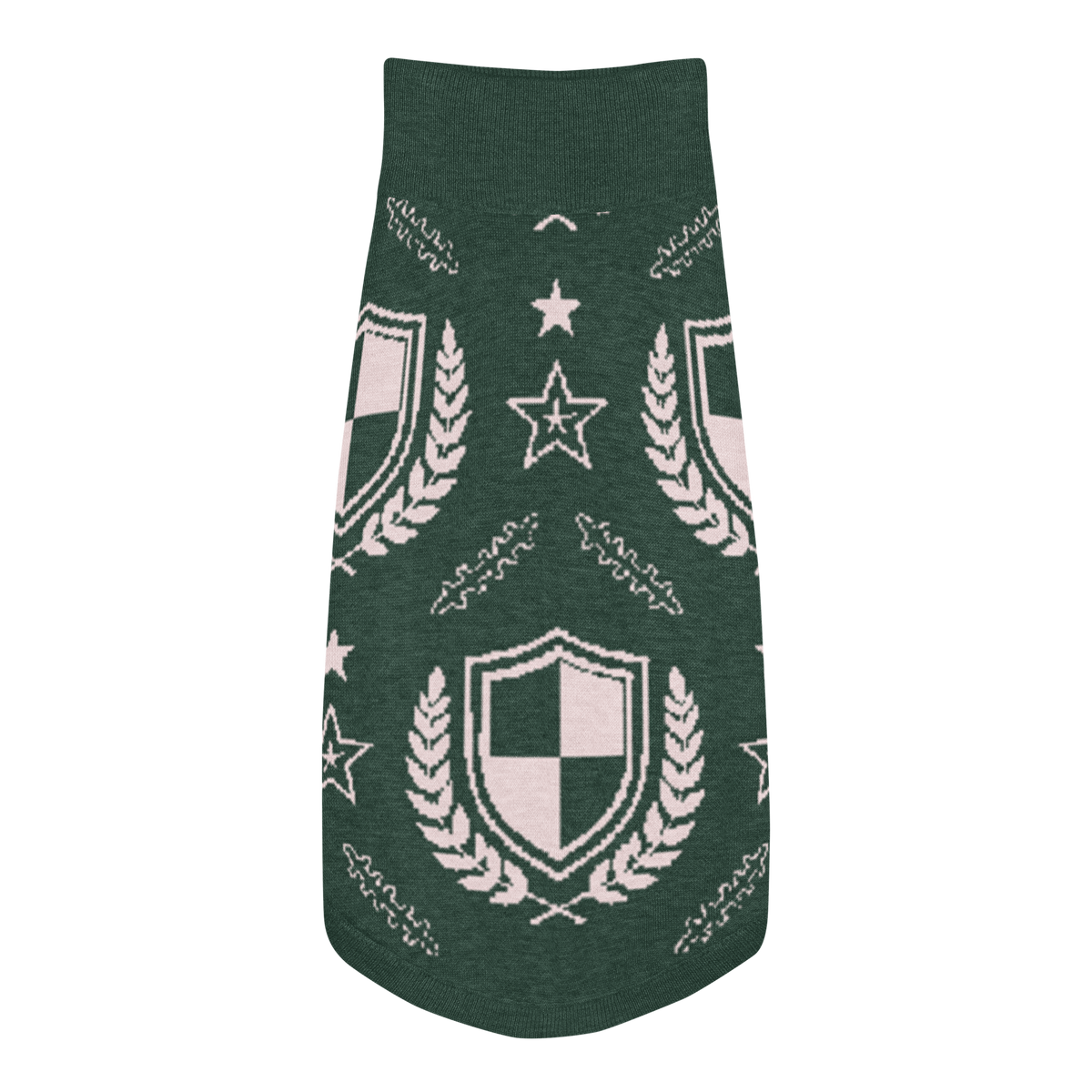 Public Pups Preppy Dog Sweater — Hunter Green Crest