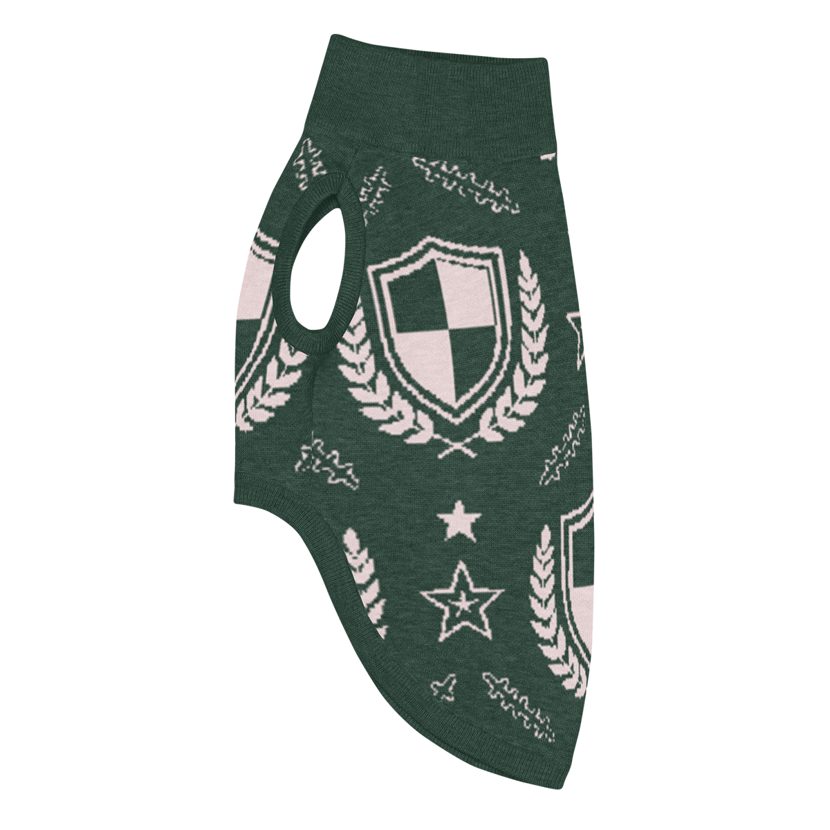 Public Pups Preppy Dog Sweater — Hunter Green Crest