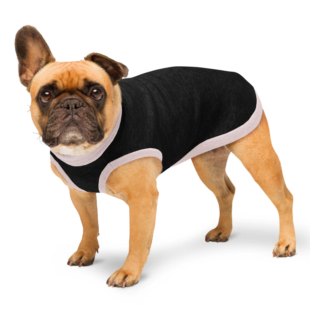 Public Pups Black & Pink Dog Sweater — left front view