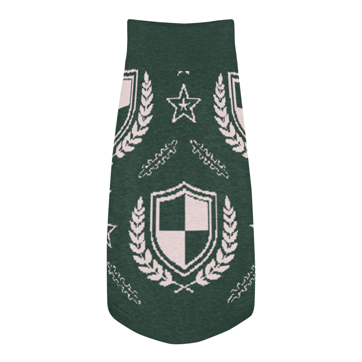 Public Pups Preppy Dog Sweater — Hunter Green Crest