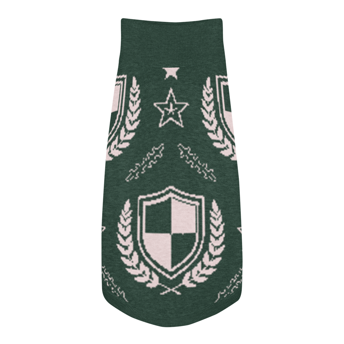 Public Pups Preppy Dog Sweater — Hunter Green Crest