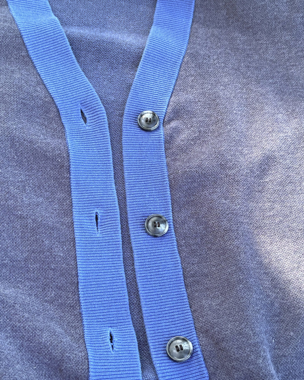 Public Prep Preppy Cardigan in Navy & Collegiate Blue, button front with collegiate blue trim