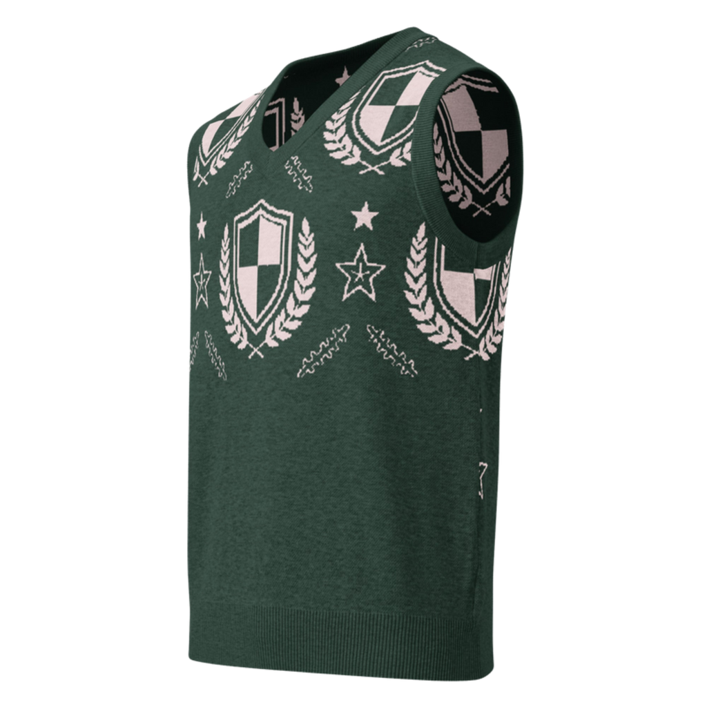 Public Prep Preppy Sweater Vest — Hunter Green Crest