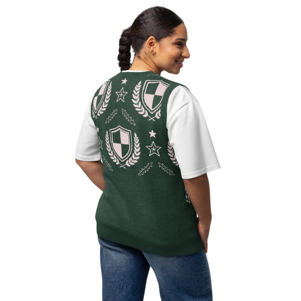 Public Prep Preppy Sweater Vest — Hunter Green Crest