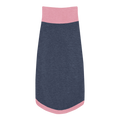 Public Pups Preppy Dog Sweater in Blue & Pink, back view