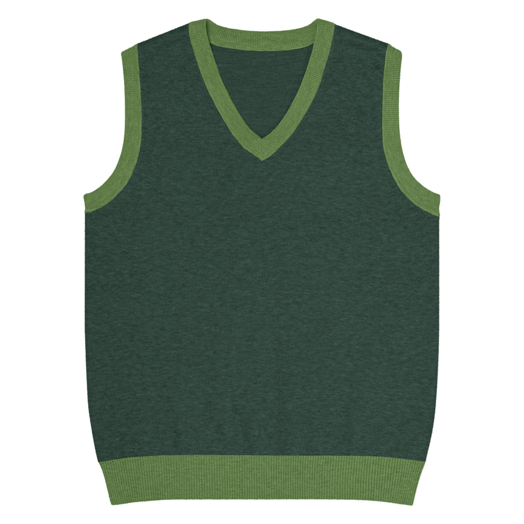 Sleeveless knit V-neck vest front studio shot