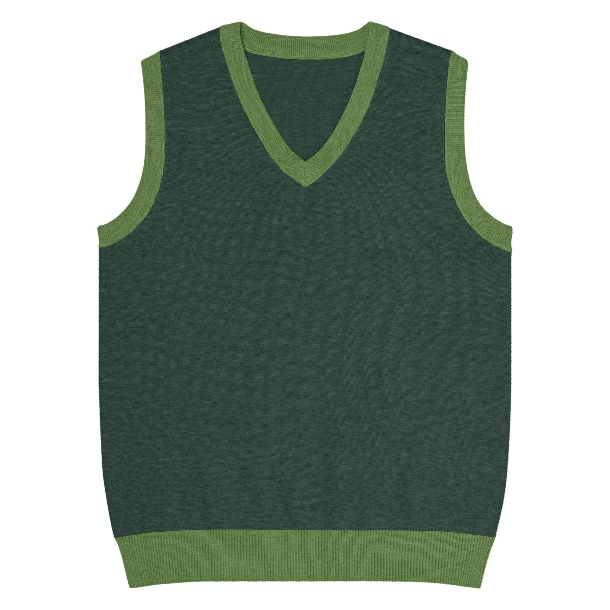 Sleeveless knit V-neck vest front studio shot