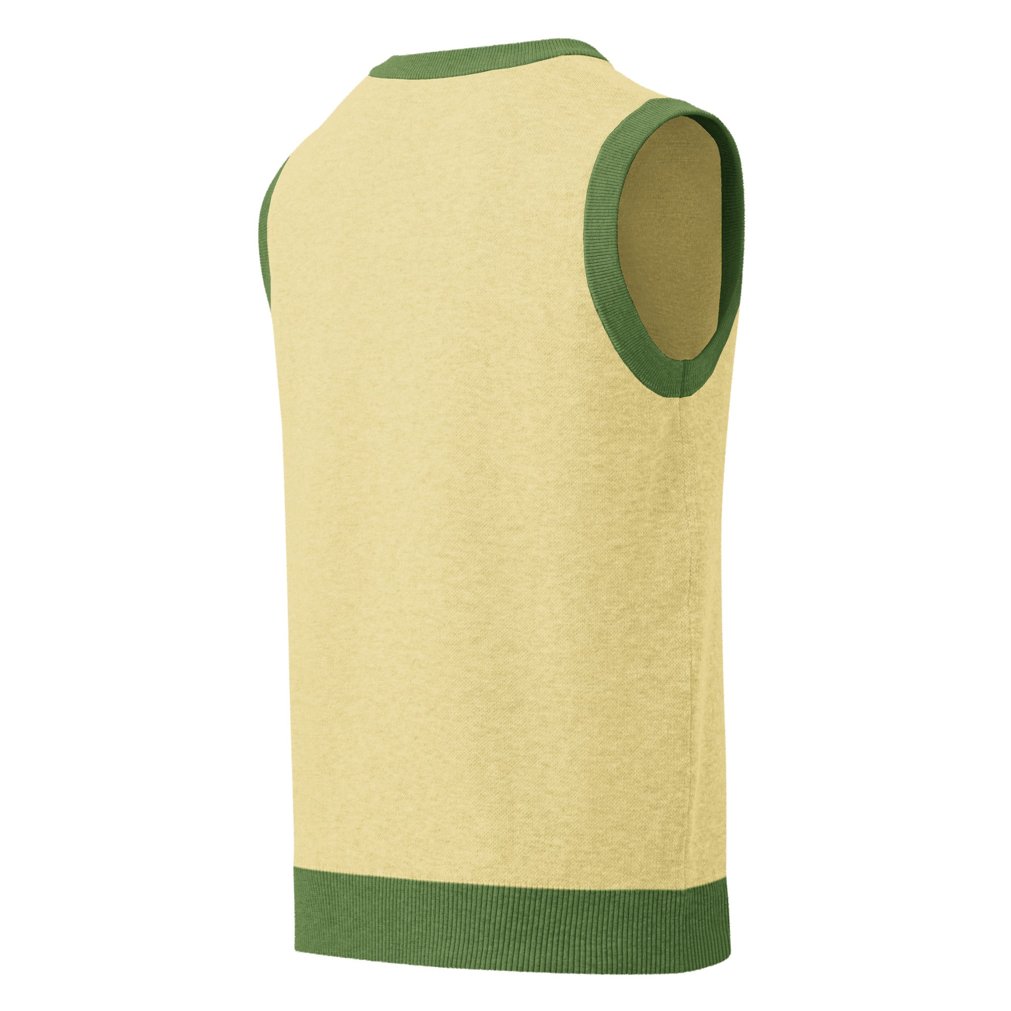 Public Prep Classic Knit V Neck Vest Lemon & Lime Back View