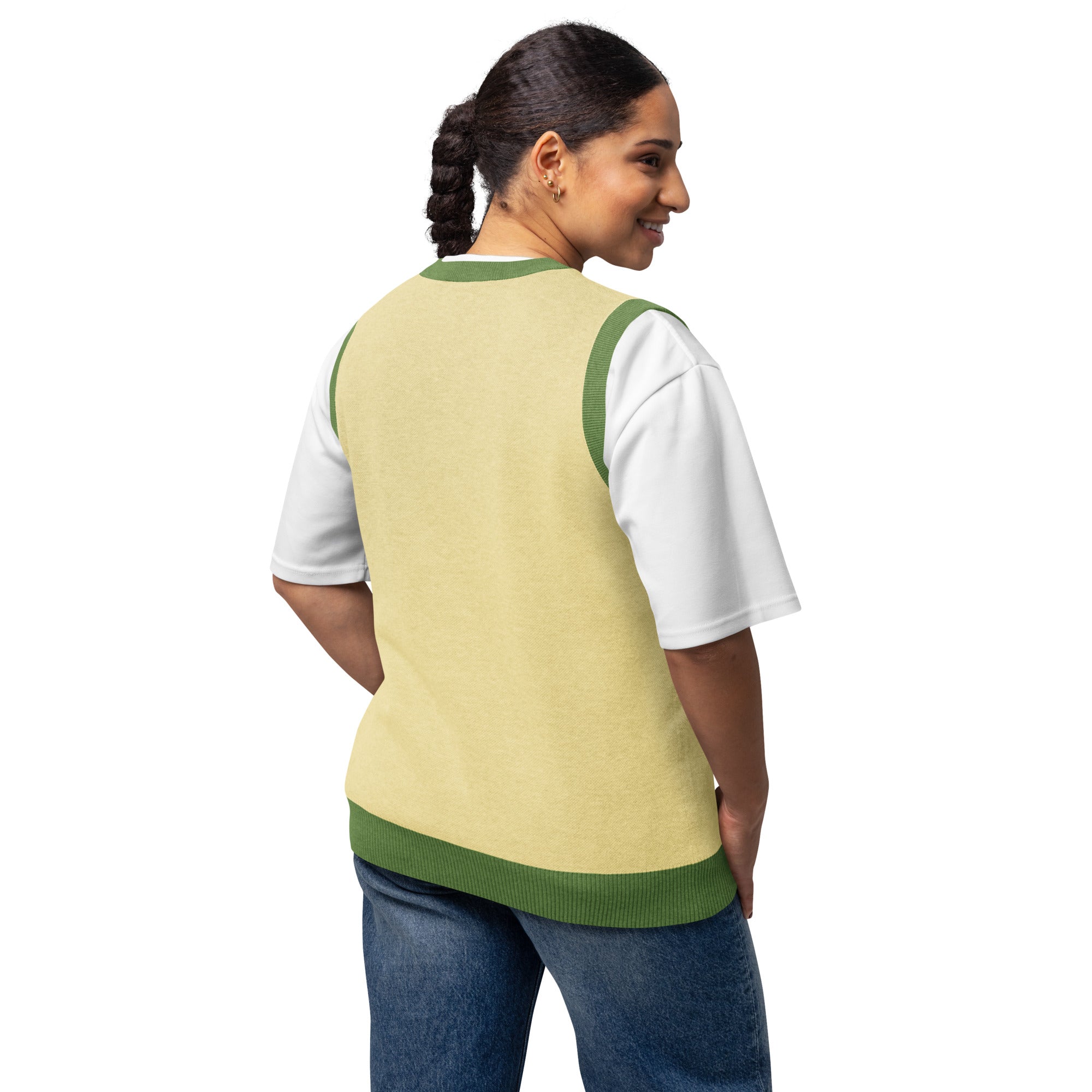 Public Prep Classic Knit V Neck Vest on Model Back