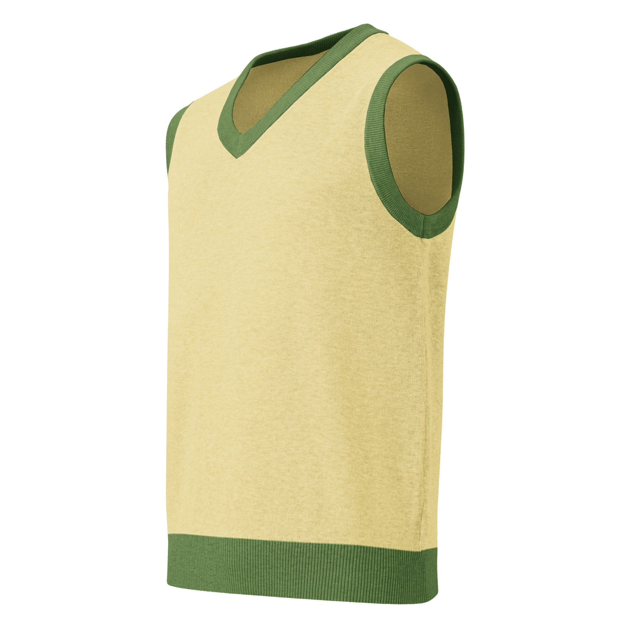 Public Prep Classic Knit V Neck Vest Lemon & Lime Front View