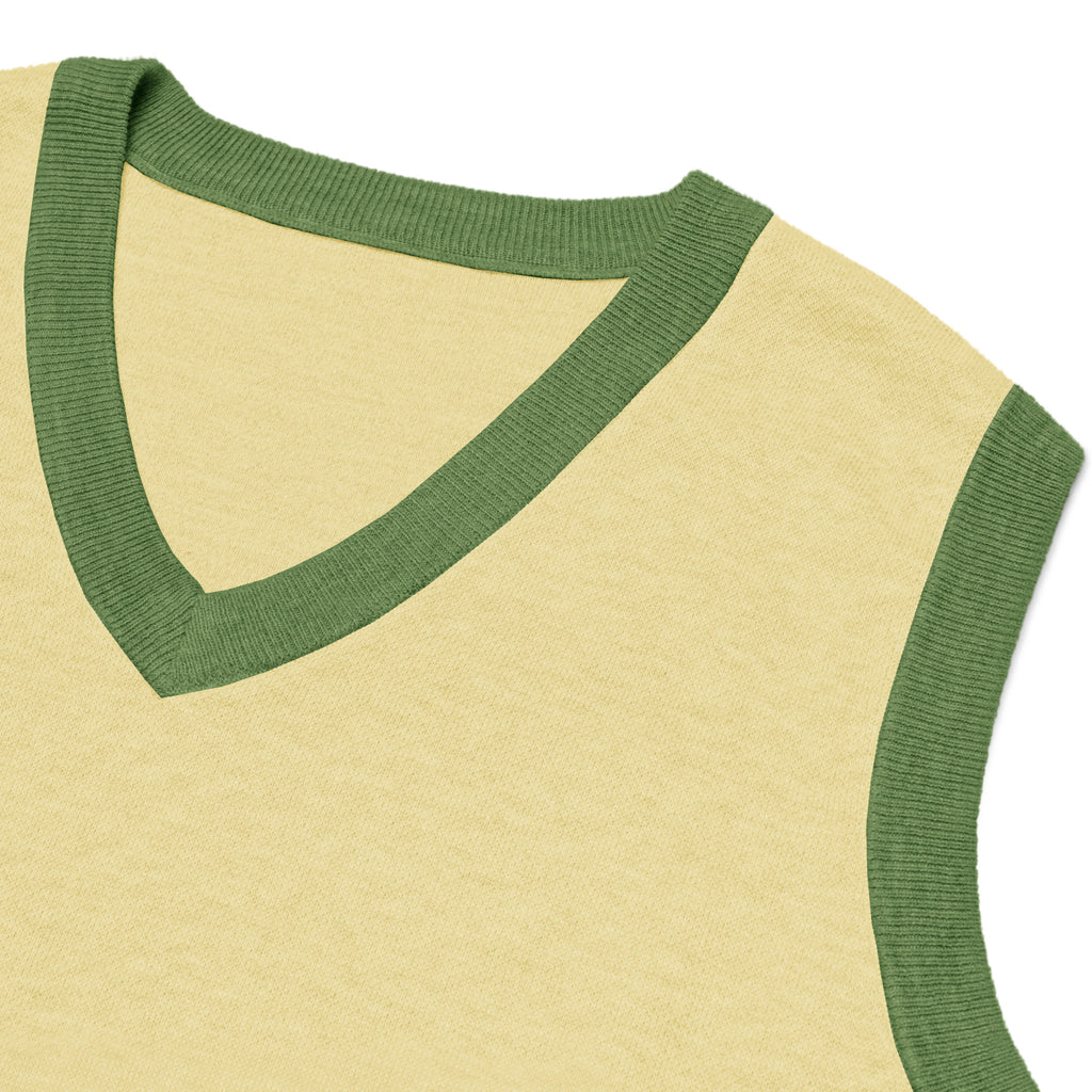 Public Prep Classic Knit V Neck Vest Collar and Trim Detail