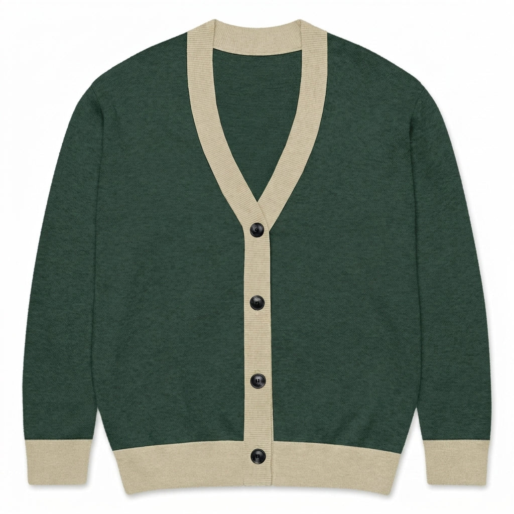 Classic Knitted Cardigan studio front view