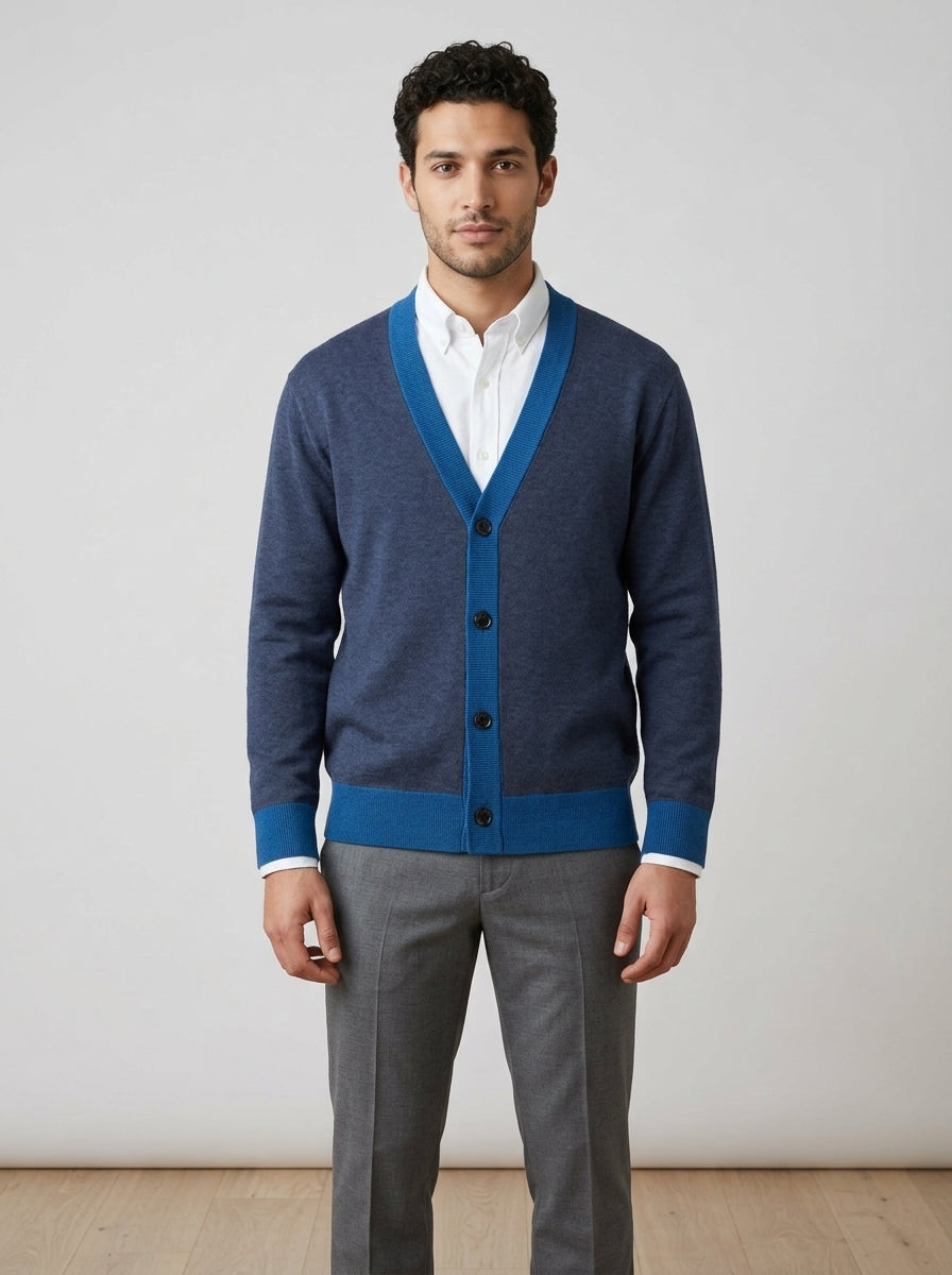 Public Prep Classic Knitted Cardigan on model - front view