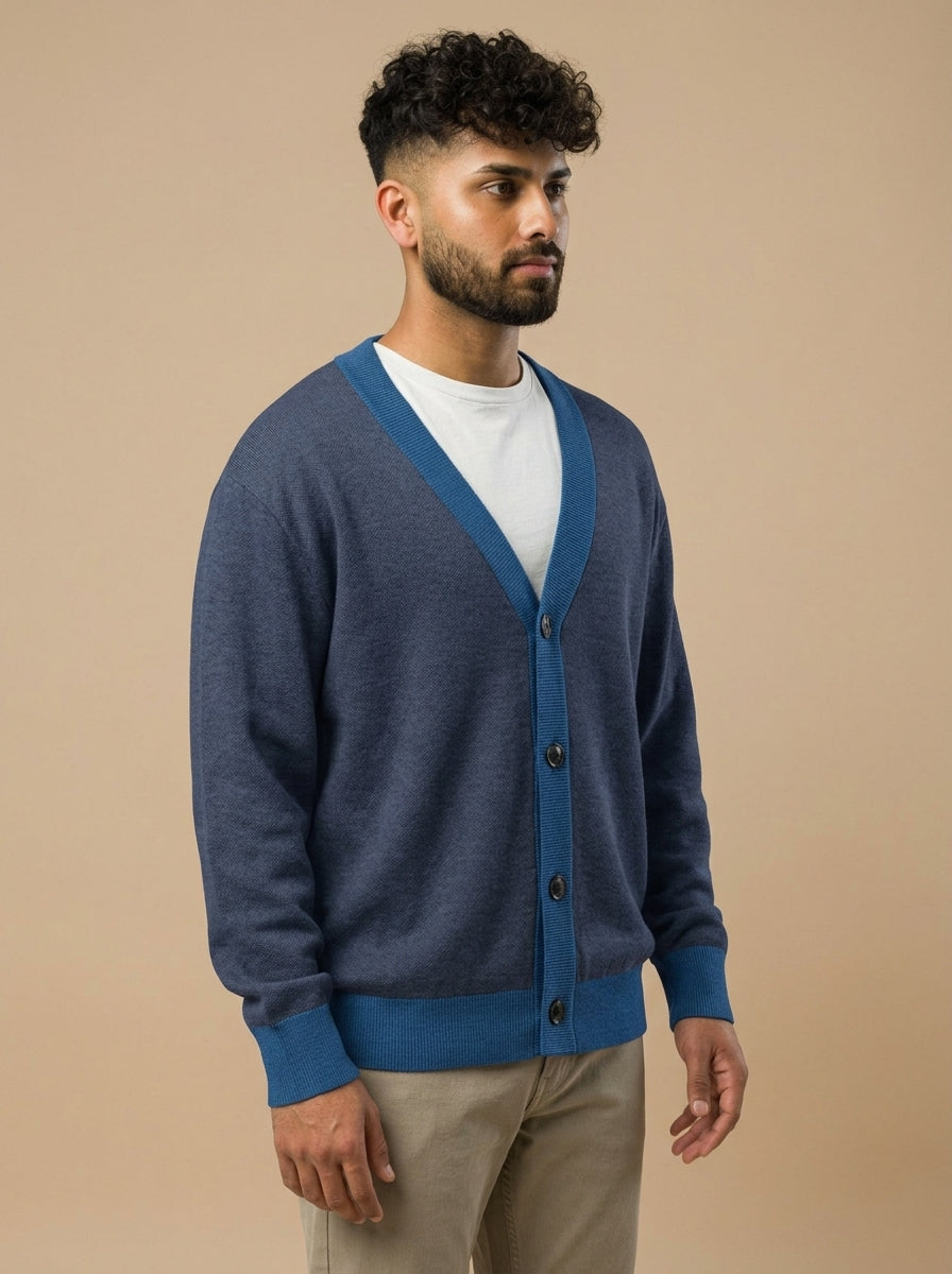 Public Prep Classic Knitted Cardigan on model - angled view