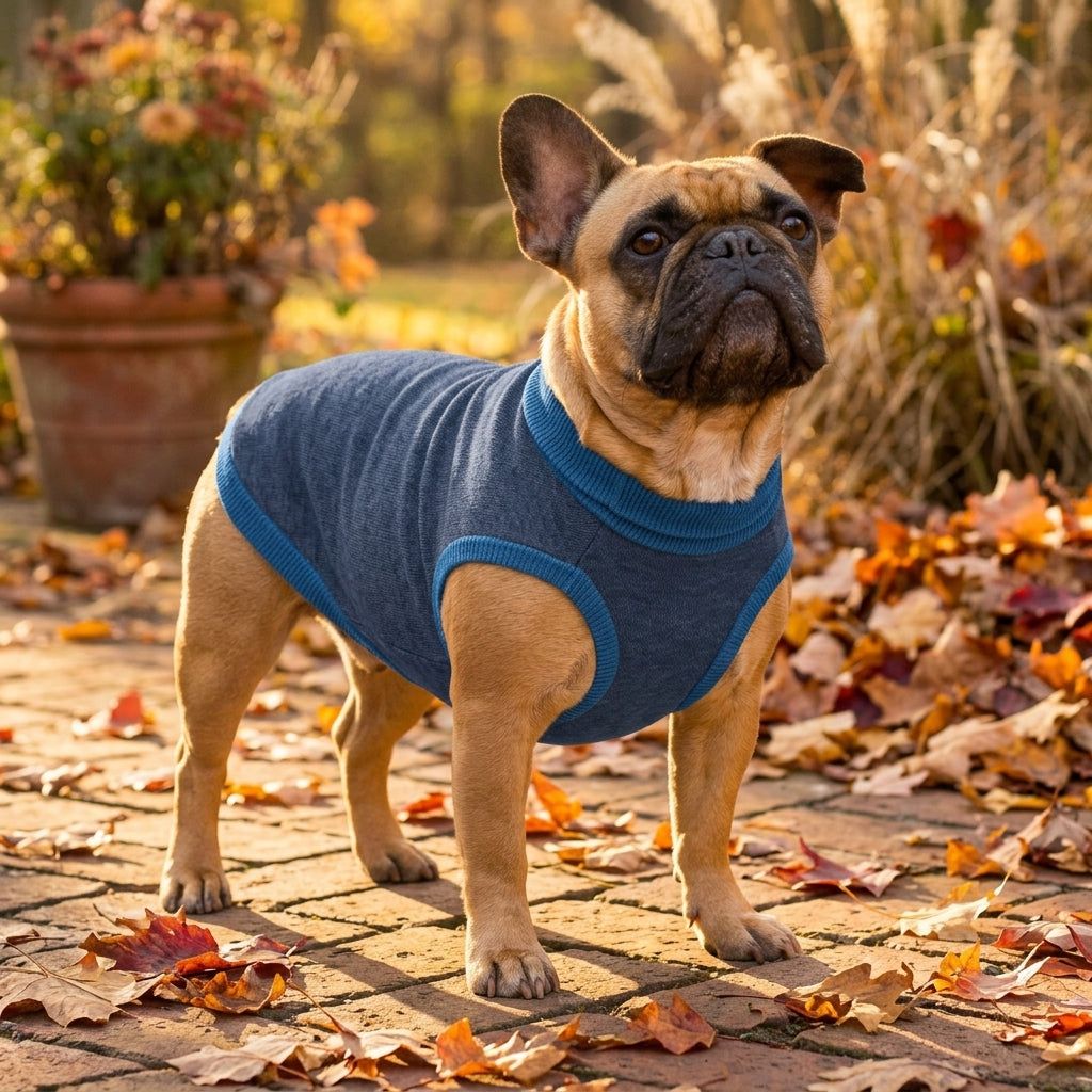 Public Pups Classic Knitted Dog Sweater - Autumn outdoor patio lifestyle